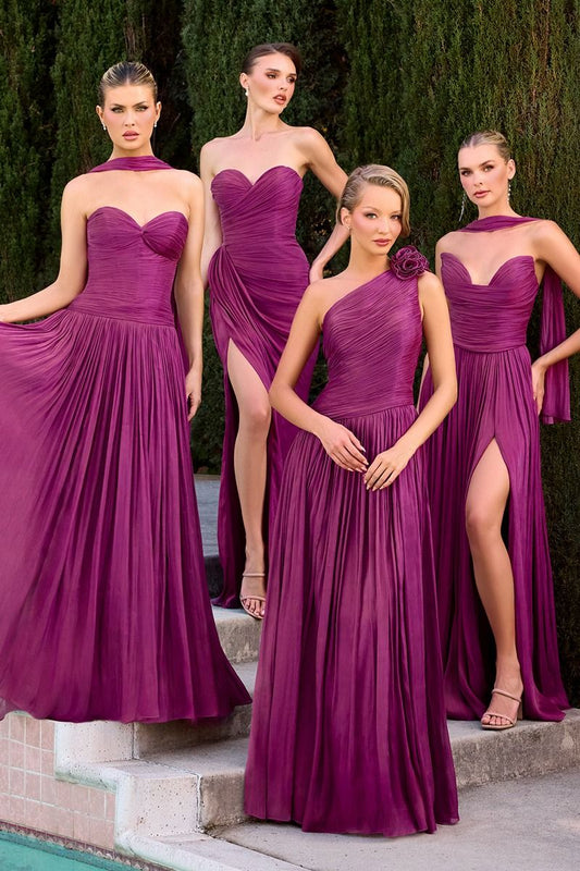 One Shoulder A-Line Gown By Ladivine CD415 - Women Evening Formal Gown - Special Occasion