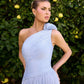 One Shoulder A-Line Gown By Ladivine CD415 - Women Evening Formal Gown - Special Occasion