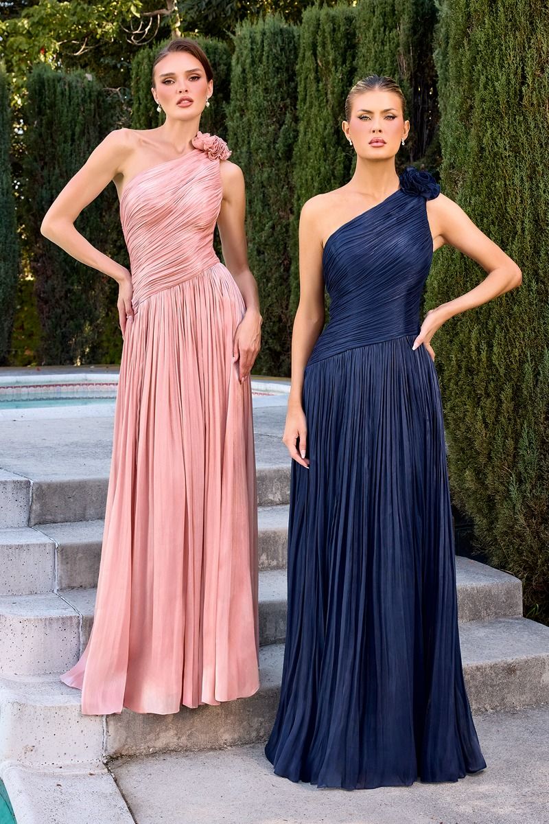 One Shoulder A-Line Gown By Ladivine CD415 - Women Evening Formal Gown - Special Occasion
