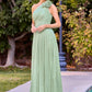 One Shoulder A-Line Gown By Ladivine CD415 - Women Evening Formal Gown - Special Occasion