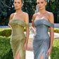 Chiffon Off Shoulder Neckline Gown By Ladivine CD416 - Women Evening Formal Gown - Special Occasion/Curves
