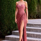 Chiffon Pleated Neckline Gown By Ladivine CD417 - Women Evening Formal Gown - Special Occasion/Curves