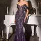 Off The Shoulder Straps Gown By Ladivine CD674 - Women Evening Formal Gown - Special Occasion