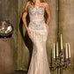 Strapless Tulle Mermaid Gown By Ladivine CD684 - Women Evening Formal Gown - Special Occasion