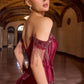 Off Shoulder Crystal Embellishment Gown By Ladivine CD688 - Women Evening Formal Gown - Special Occasion/Curves