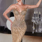 Illusion Bodice Mermaid Gown By Ladivine CD715 - Women Evening Formal Gown - Special Occasion