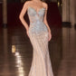 Illusion Bodice Mermaid Gown By Ladivine CD715 - Women Evening Formal Gown - Special Occasion