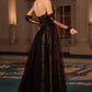 Strapless Illusion A-Line Gown By Ladivine CD717 - Women Evening Formal Gown - Special Occasion