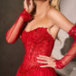 Strapless Illusion A-Line Gown By Ladivine CD717 - Women Evening Formal Gown - Special Occasion