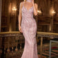 Sequin Plunging Neckline Gown By Ladivine CD719 - Women Evening Formal Gown - Special Occasion