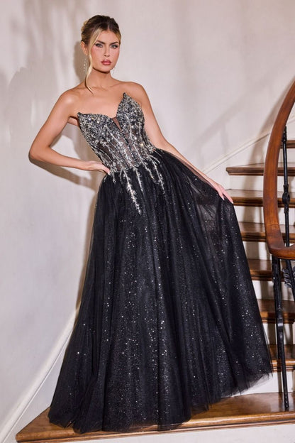 Strapless Sweetheart A-Line Gown By Ladivine CD721 - Women Evening Formal Gown - Special Occasion