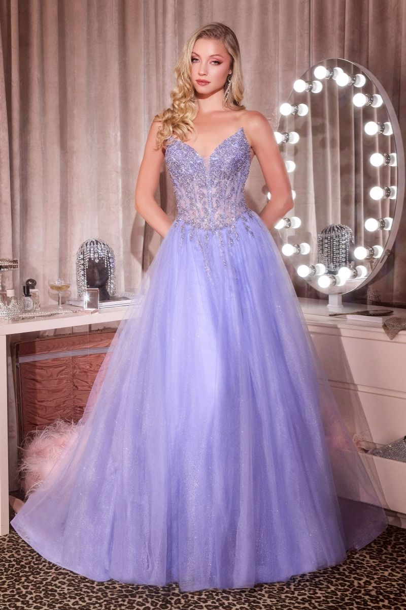 Strapless Sweetheart A-Line Gown By Ladivine CD721 - Women Evening Formal Gown - Special Occasion