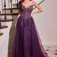 Strapless Sweetheart A-Line Gown By Ladivine CD721 - Women Evening Formal Gown - Special Occasion