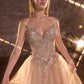 Strapless Sweetheart A-Line Gown By Ladivine CD721 - Women Evening Formal Gown - Special Occasion