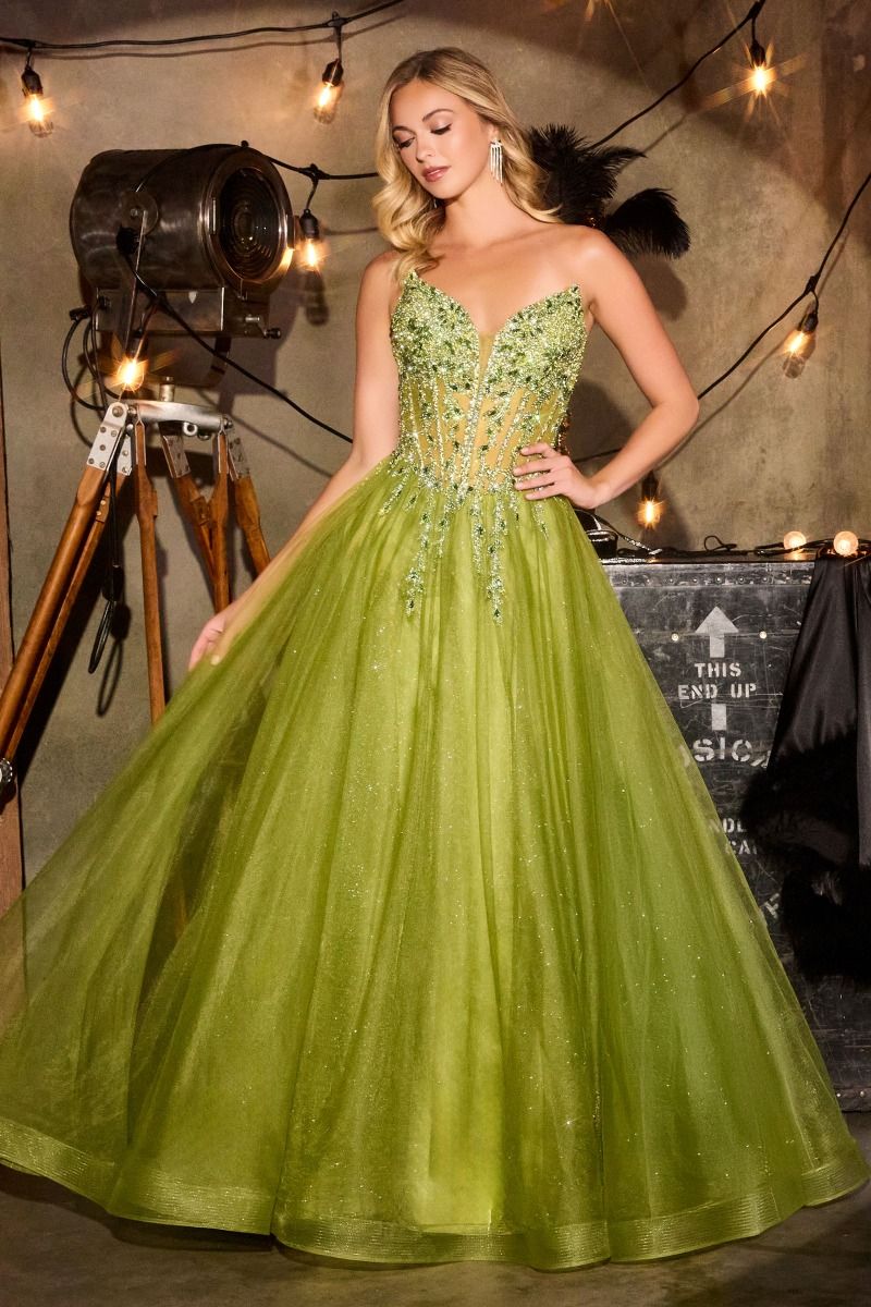 Strapless Sweetheart A-Line Gown By Ladivine CD721 - Women Evening Formal Gown - Special Occasion