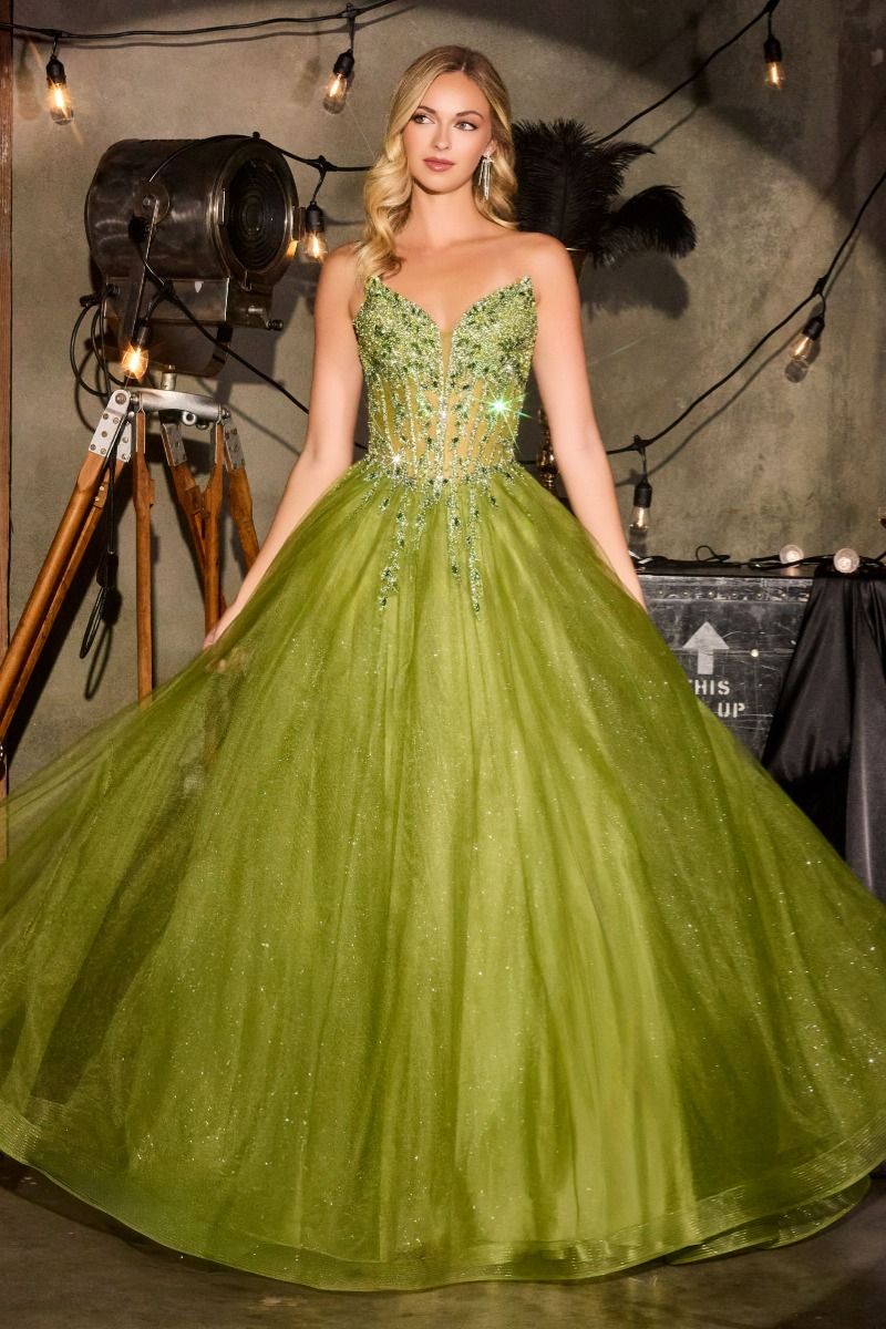 Strapless Sweetheart A-Line Gown By Ladivine CD721 - Women Evening Formal Gown - Special Occasion