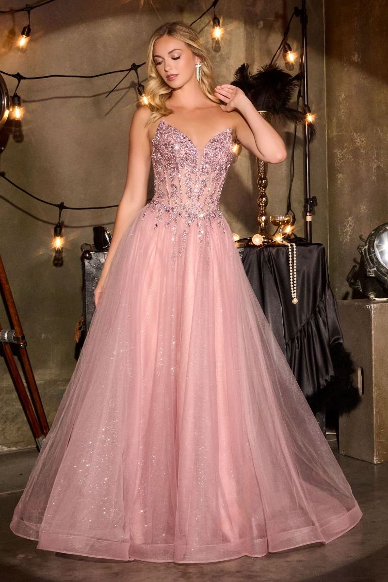 Strapless Sweetheart A-Line Gown By Ladivine CD721 - Women Evening Formal Gown - Special Occasion