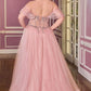 Off Shoulder Sweetheart Neckline Gown By Ladivine CD721C - Women Evening Formal Gown - Curves