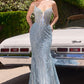 Glitter Strapless Plunging Neckline Gown By Ladivine CD728 - Women Evening Formal Gown - Special Occasion