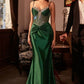Embellished V-Neckline Sheath Gown By Ladivine CD752 - Women Evening Formal Gown - Special Occasion