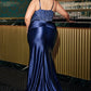 Embellished Stretch Satin Sheath Gown By Ladivine CD752C - Women Evening Formal Gown - Curves