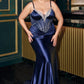 Embellished Stretch Satin Sheath Gown By Ladivine CD752C - Women Evening Formal Gown - Curves