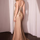 Fit & Flare V-Neckline Gown by Cinderella Divine CD779 - Special Occasion/Curves