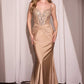 Fit & Flare V-Neckline Gown by Cinderella Divine CD779 - Special Occasion/Curves