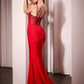 Fit & Flare V-Neckline Gown by Cinderella Divine CD779 - Special Occasion/Curves