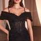 Off The Shoulder Sweetheart Neckline Gown by Cinderella Divine CD798 - Special Occasion/Curves