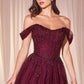 Off The Shoulder Scoop Neckline Gown by Cinderella Divine CD799 - Special Occasion/Curves