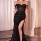 Embellished Off The Shoulder Gown by Cinderella Divine CD848 - Special Occasion/Curves