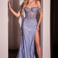 Embellished Off The Shoulder Gown by Cinderella Divine CD848 - Special Occasion/Curves