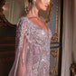 Glitter Long Sleeve Mermaid Gown By Ladivine CD864 - Women Evening Formal Gown - Special Occasion/Curves