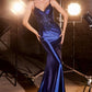 Fitted Glitter & Lace Stretch Satin Gown by Ladivine CDS450 - Special Occasion