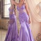 Satin Glitter & Lace Mermaid Gown by Cinderella Divine CDS470 - Special Occasion