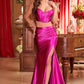 Two Piece Satin Fitted Gown by Cinderella Divine CDS493 - Special Occasion