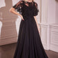Chiffon Scoop Neckline A-Line Gown by Cinderella Divine CDS503 - Special Occasion/Curves