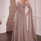 Chiffon Scoop Neckline A-Line Gown By Ladivine CDS509 - Women Evening Formal Gown - Special Occasion