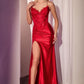 Satin Sweetheart Neckline Glitter Gown By Ladivine CDS521 - Women Evening Formal Gown - Special Occasion/Curves