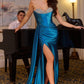 Satin Micro Crystal Strapless Gown by Cinderella Divine CDS526 - Special Occasion