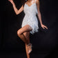 Fringe Flapper V-Neckline Short Dress by Cinderella Divine CDS531