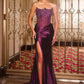 Strapless Sweetheart Neckline Leg Slit Gown by Cinderella Divine CDS543 - Special Occasion