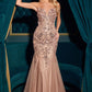 Strapless Sweetheart Neckline Mermaid Gown By Ladivine CDS545 - Women Evening Formal Gown - Special Occasion/Curves