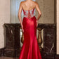 Embellished Crystal Corset Gown By Ladivine CDS546 - Women Evening Formal Gown - Special Occasion