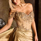 Off Shoulder High Slit Gown By Ladivine CDS554 - Women Evening Formal Gown - Special Occasion