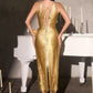 Halter Neckline Sheath Gown By Ladivine CDS564 - Women Evening Formal Gown - Special Occasion