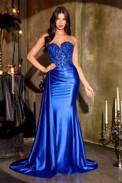 Sweetheart Neckline Sheath Gown By Ladivine CDS565 - Women Evening Formal Gown - Special Occasion