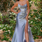 Satin Cowl Neck Gown by Cinderella Divine CH172 - Special Occasion/Curves