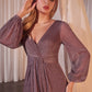 Long Sleeve V-Neckline Sheath Gown by Cinderella Divine CK2141 - Special Occasion/Curves